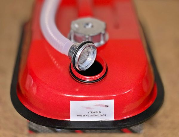 Steweld  Yatay Kırmızı Metal Benzin Bidonu 5 Litre