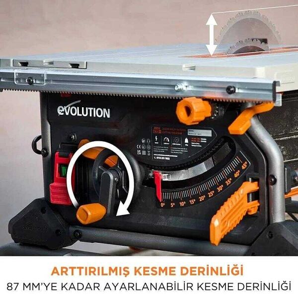 Evolution R255TBL Tezgah Tipi Testere 255 mm | Profesyonel Hassas Metal Ahşap Kesim