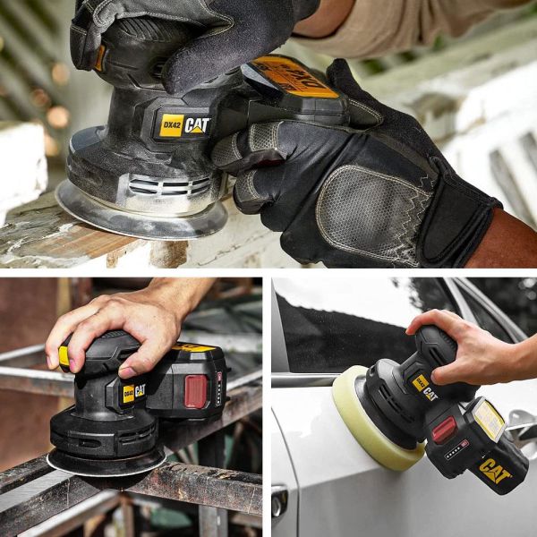 CAT DX42B Devir Ayarlı Eksantrik Zımpara (Akü Dahil Değildir) 18Volt 125mm