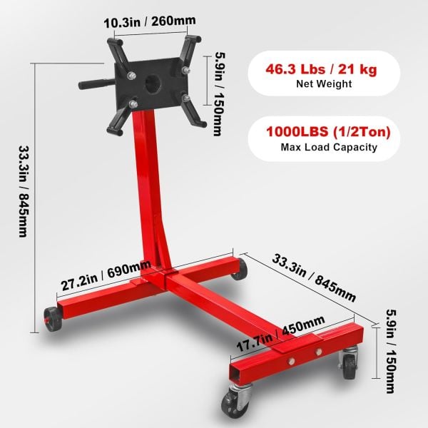 Bigred T24541 Motor Standı 450 kg. Katlanır