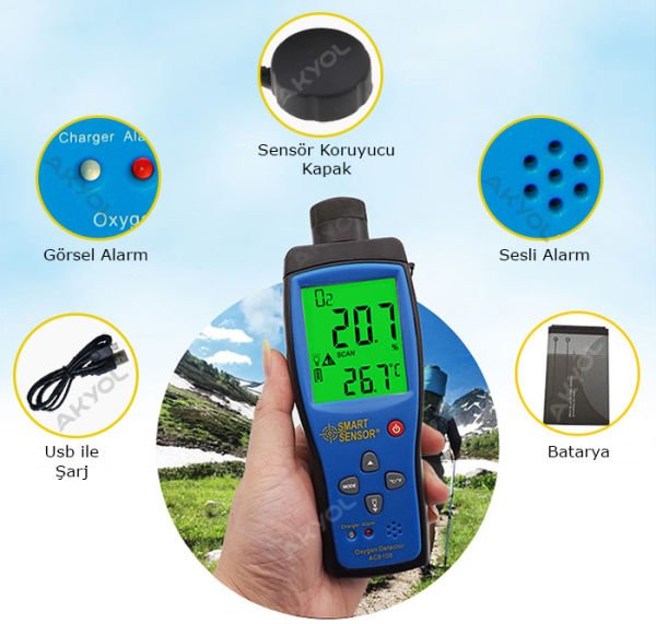 Smart Sensor AR 8100 Oksijen Ölçüm Cihazı
