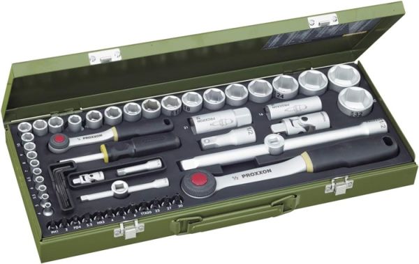 Proxxon 23040 Cırcırlı Kollu 56 Parçalı Lokma ve Bits Takımı 1/4'' ve 1/2''