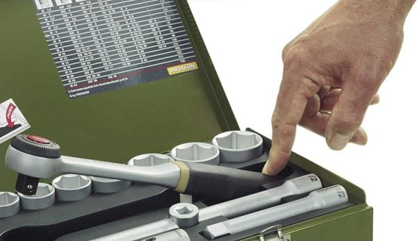 Proxxon 23070 Cırcırlı Kollu 39 Parçalı Lokma ve Bits Takımı 1/4''
