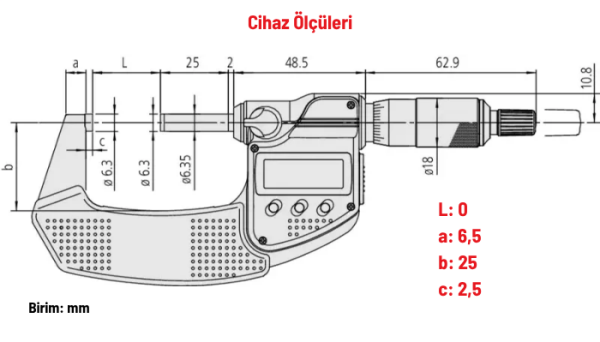 Mitutoyo 293-240-30 Dijital Dış Çap Mikrometresi 0-25 mm IP65 – Yüksek Hassasiyetli Ölçüm Aleti