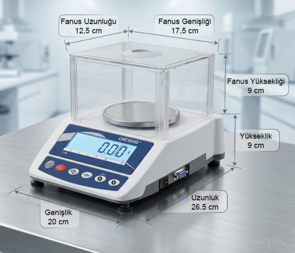 DESİS BTU-M 600 gr Dijital Eczane Terazisi – Bakanlık Onaylı, 0.01 gr Hassasiyetli, Akülü Hassas Terazi