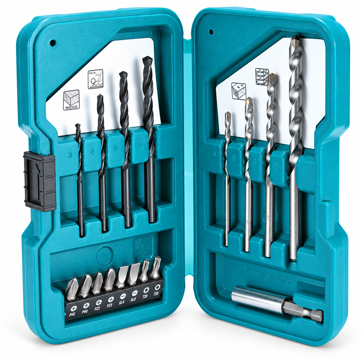 Makita D-40200 17 Parça Çantalı Matkap Ucu ve Vidalama Uç Seti