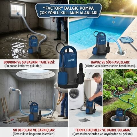 Factor CS550P-N 550W Plastik Gövdeli Temiz Su Drenaj Pompası