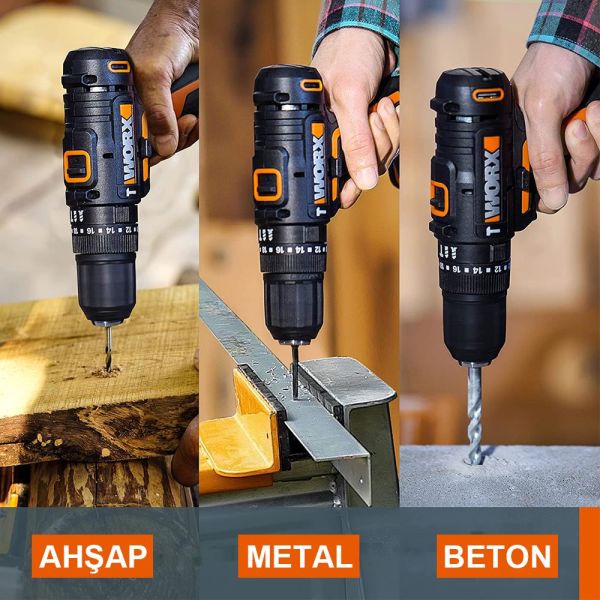 WORX WX370.9 Şarjlı Darbeli Matkap (Akü Dahil Değildir) 20Volt