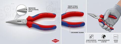 Knipex 25 12 160 Profesyonel Düz Kargaburun 160 mm