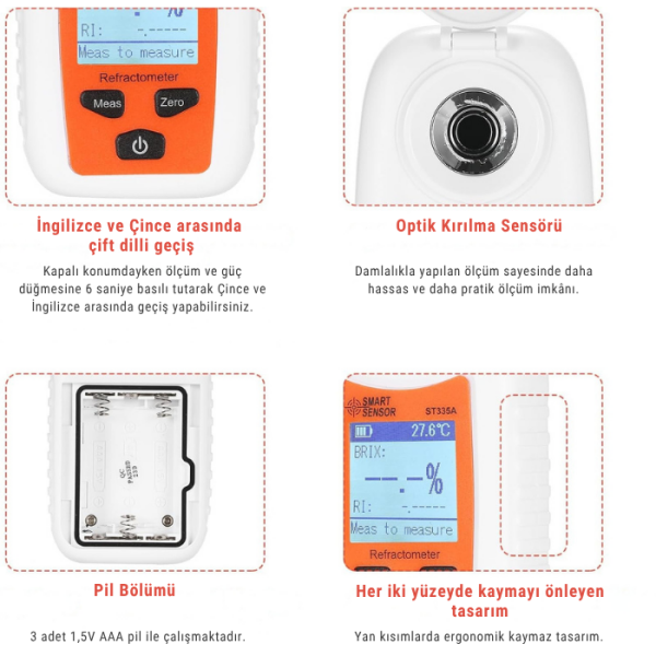 Smart Sensor ST335A Dijital Refraktometre | 0-35 Brix