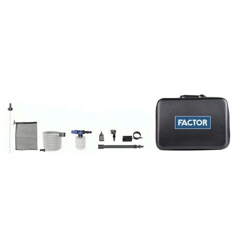 Factor FACFW45B Akülü Basınçlı Yıkama Makinesi 45 Bar 21V Şarjlı Oto, Bahçe ve Balkon Temizleme Seti