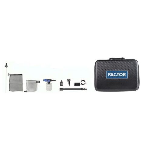 Factor FACFW45B Akülü Basınçlı Yıkama Makinesi 45 Bar 21V Şarjlı Oto, Bahçe ve Balkon Temizleme Seti