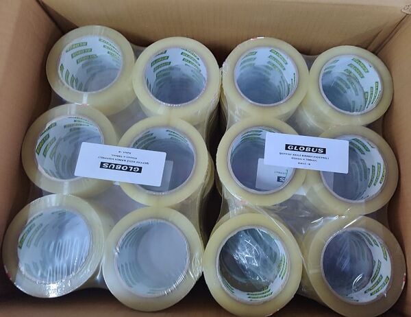 Globus 72 adet Hotmelt A Kalite Şeffaf Koli Bandı 45mmx100mt - Dayanıklı Yapışkan