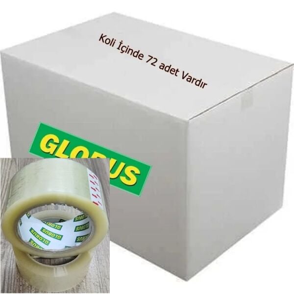 Globus 72 adet Hotmelt A Kalite Şeffaf Koli Bandı 45mmx100mt - Dayanıklı Yapışkan