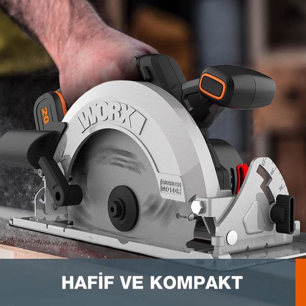 WORX WX520.9 Şarjlı Daire Testere (Akü Dahil Değildir) 20Volt 190mm