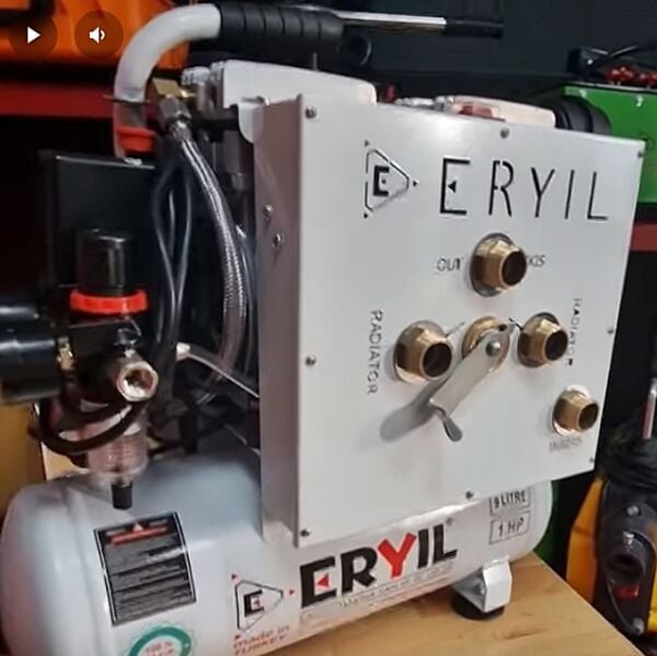 Eryıl TTM-06 Kompresörlü Çift Yönlü Havalı Petek Tesisat Temizleme Makinası