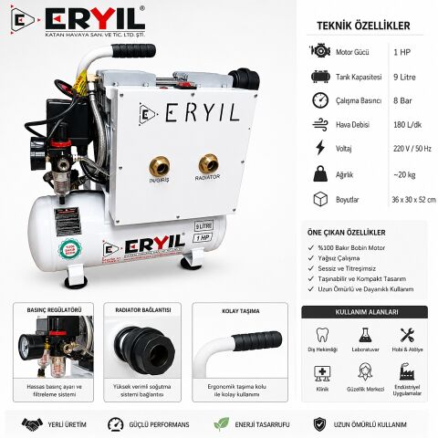 Eryıl TTM-05 Kompresörlü Tek Yönlü Havalı Petek Tesisat Temizleme Makinası