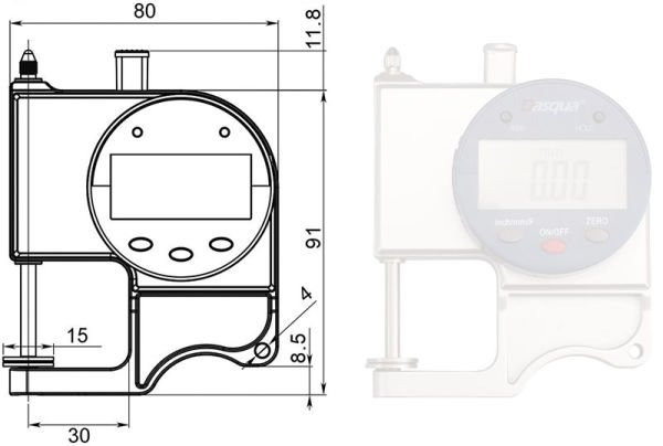 Dasqua 2140-8110 Dijital Kalınlık Komparatörü 0.01 mm