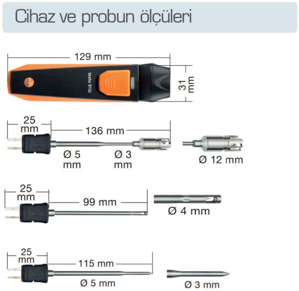 Testo 915i Set Termometre | K Tipi Problu ve Akıllı Ölçüm Cihazı