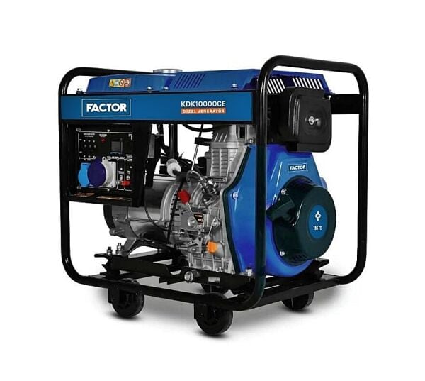 Factor KDK10000CE 9.4 kVA Dizel Jeneratör – Monofaze, Marşlı & İpli Çalıştırma