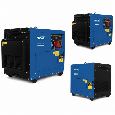 Factor KDK10000SC3 9.4 kVA Kabinli Dizel Jeneratör Trifaze | Sessiz Güçlü Marşlı Jeneratör