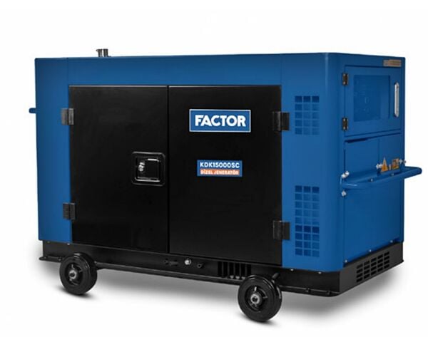 Factor KDK15000SC Dizel Jeneratör 15 kVA | Monofaze, Marşlı, Dijital Göstergeli, Kabinli