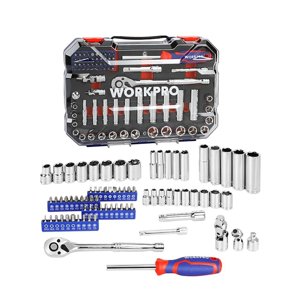 WORKPRO WP202524 75 Parça Profesyonel Metrik Lokma Seti | 1/4’’ – 3/8’’ Cr-V