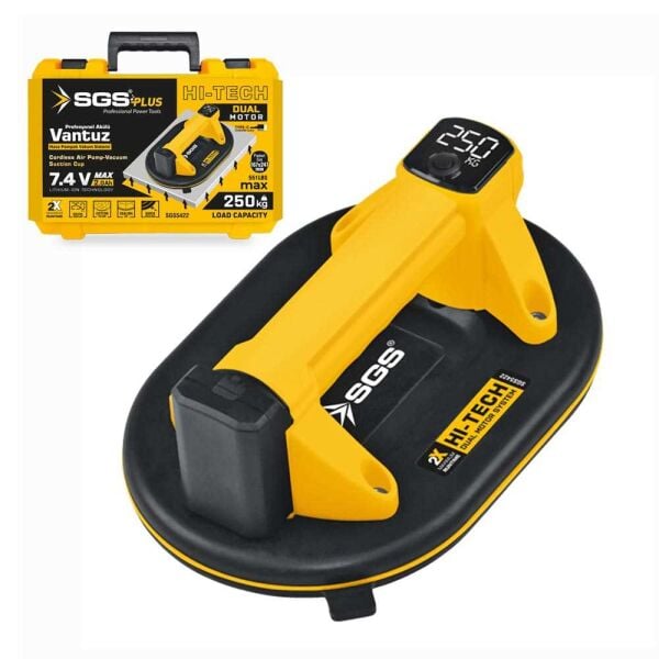 SGS 5422 Hi-Tech Hava Pompalı Akülü Vantuz 7,4V/2,0 Ah - 250 kg