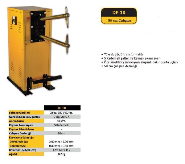 Demir-İz DP-10 Kademe Kontrollü Pedallı Punta Kaynak Makinası