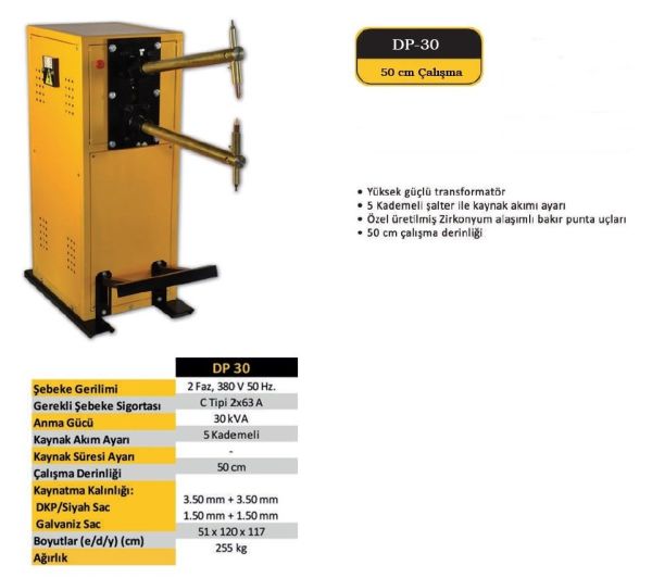 Demir-İz DP-30 Kademe Kontrollü Pedallı Punta Kaynak Makinası