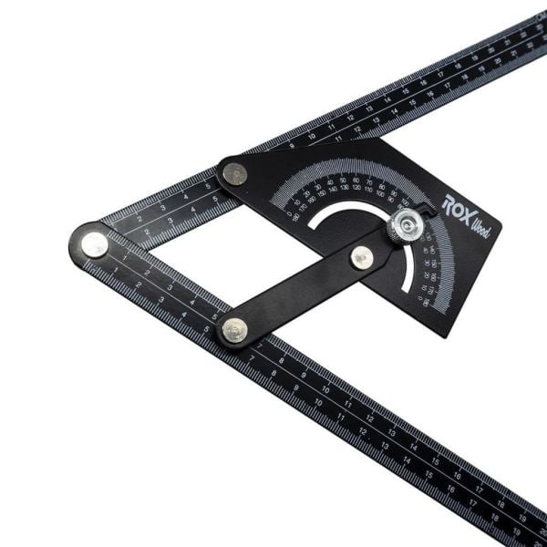 Çok Fonksiyonlu Dereceli Gönye İletki 23x50 cm | Alüminyum Açı Ölçer Cetvel | Rox Wood 0102