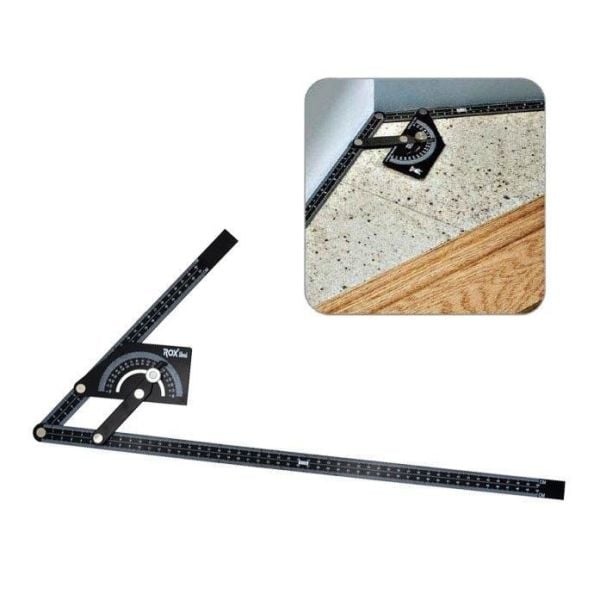 Çok Fonksiyonlu Dereceli Gönye İletki 23x50 cm | Alüminyum Açı Ölçer Cetvel | Rox Wood 0102