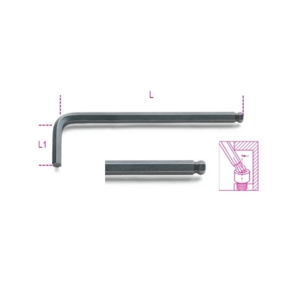 Beta 96BP-AS Topuz Başlı Allen Anahtar 1/4''