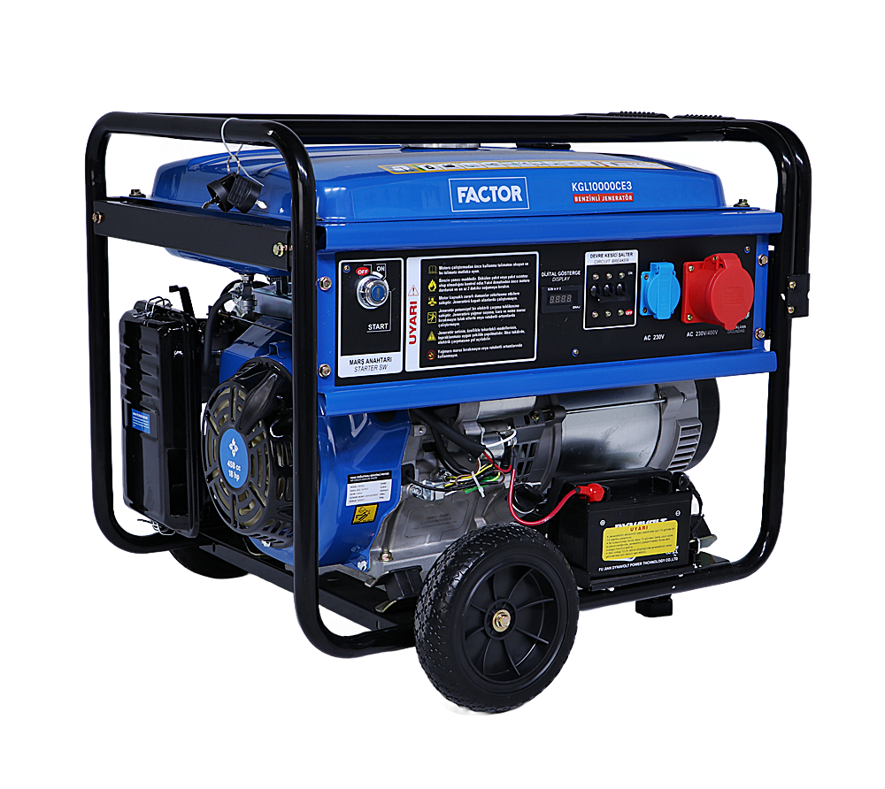 Factor KGL10000CE3 10 kVA Benzinli Jeneratör – İpli ve Marşlı Güçlü Enerji Çözümü