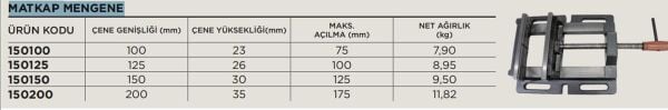 Ozco OZA150125 Matkap Mengenesi 125 mm