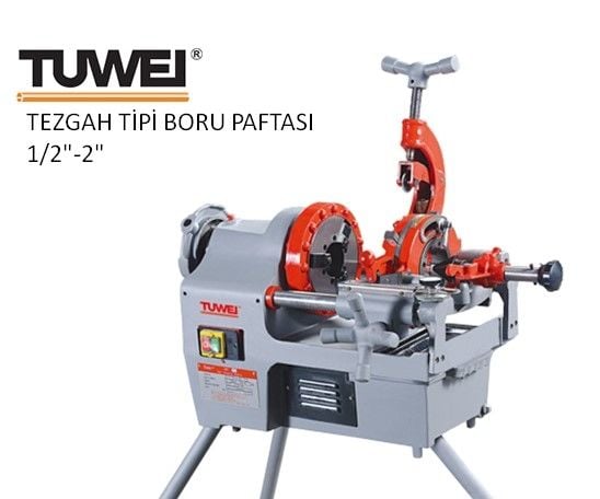 Tuwei  TWT-1T50B Tezgah Tipi Boru Paftası Manuel Kafa 1/2''-2''