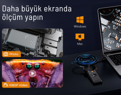 MG379 Dijital Ekranlı Katlanabilir Mikroskop 500X - PC Bağlantılı Fotoğraf & Video Kayıt Özellikli