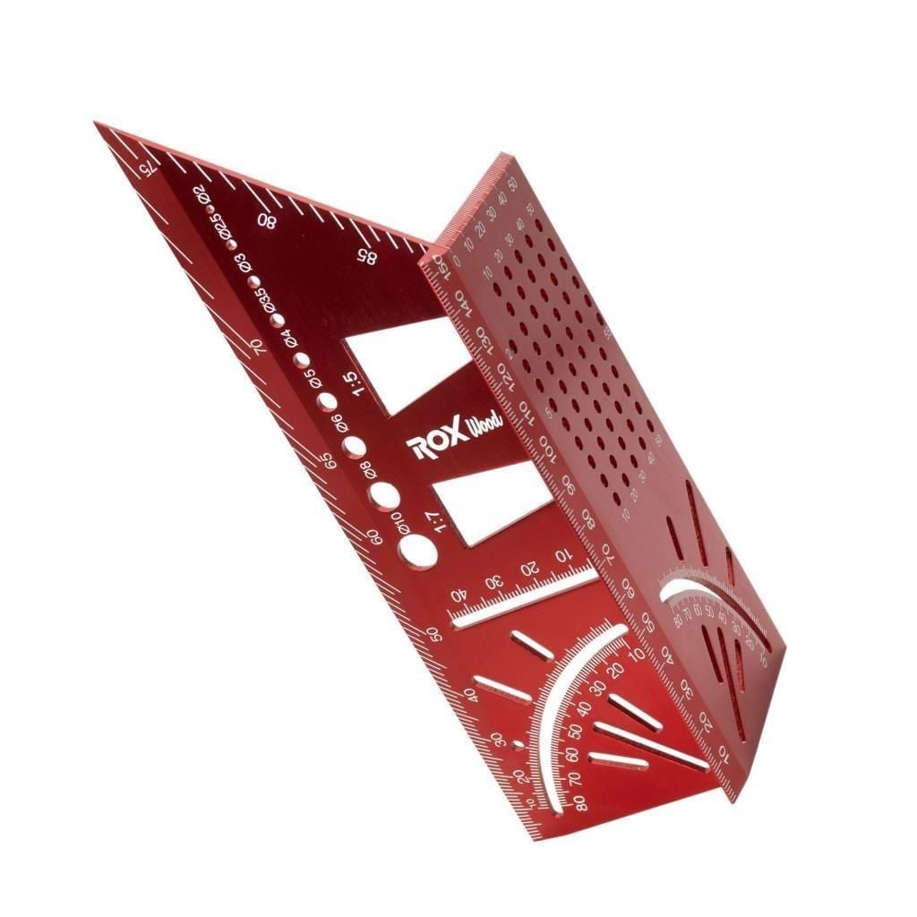Alüminyum 3D Açılı Gönye 150 mm | Çok Fonksiyonlu İşaretleme ve Ölçüm Aparatı | Rox Wood 0092
