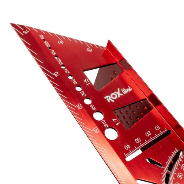 Alüminyum 3D Açılı Gönye 150 mm | Çok Fonksiyonlu İşaretleme ve Ölçüm Aparatı | Rox Wood 0092