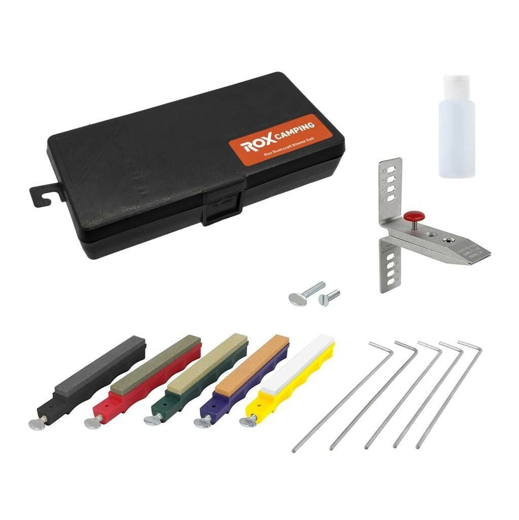 Açılı Bıçak Bileme Seti | 5 Taşlı Bushcraft Bileme Sistemi | Rox Camping 0120