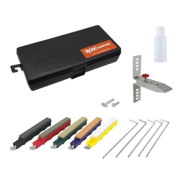 Açılı Bıçak Bileme Seti | 5 Taşlı Bushcraft Bileme Sistemi | Rox Camping 0120
