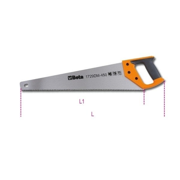 Beta 1729DM Ağaç ve Ahşap Kesme Pala El Testeresi 450 mm (18 inç)