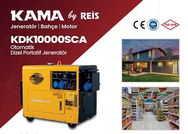 Kama By Reis KDK10000SCA Otomatik Dizel Jeneratör 6,9 kVA Monofaze