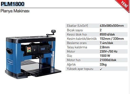 Scheppach PLM1800 Planya Makinası