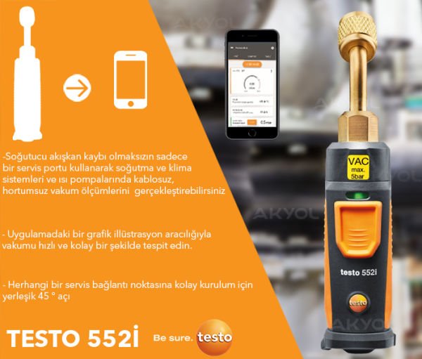 Testo 557S Akıllı Dijital Manifold Seti \'4 Yollu Valf\'