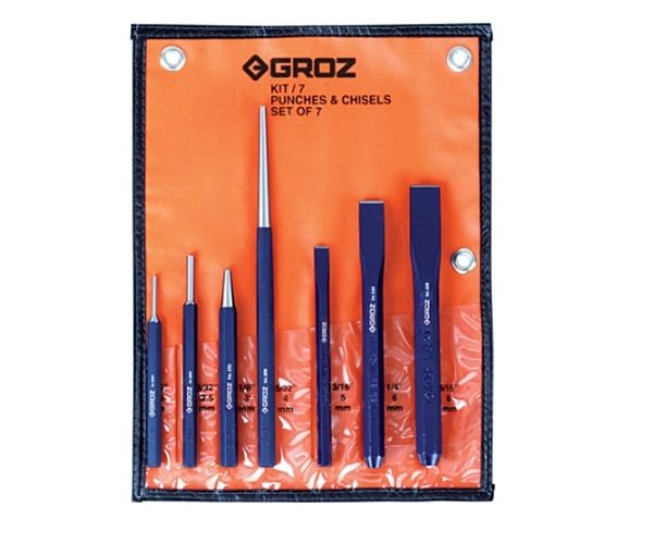 Groz KIT/7/BL1/ST Pim Zımba ve Keski Takımı 7'li