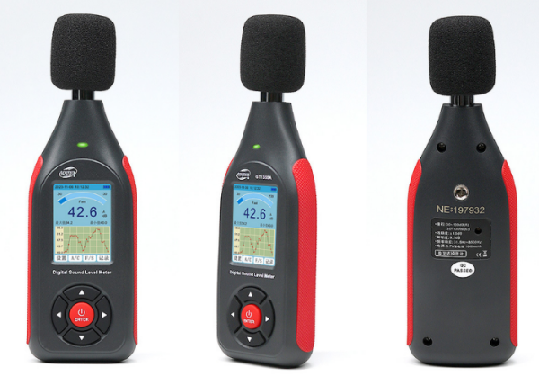 Benetech GT1355B Kayıt Yapabilen Ses Ölçer 30–130 dB | Renkli Ekranlı, Şarjlı Profesyonel Desibel Ölçer