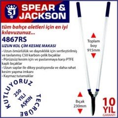 Spear & Jackson 4867RS Karbon Çelik Çim Kesme Makası 230 mm – Profesyonel Bahçe Makası