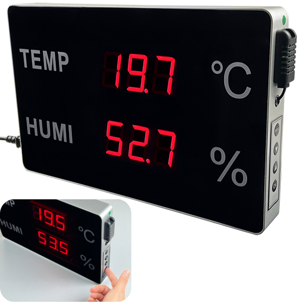 HE218A-TH Endüstriyel Sıcaklık ve Nem Ölçer Büyük LED Ekranlı | Dijital Termohigrometre