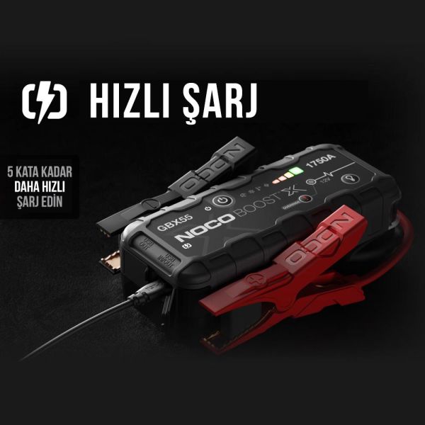 NOCO GBX55 Lityum Akü Takviye 12V 1750Amp + Powerbank + Led Lamba